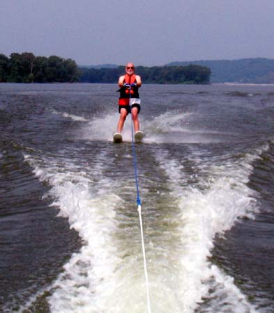 Grant on water skis