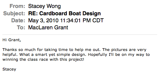 cardboard boat stacey wong