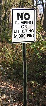 No littering -- $1000 fine.