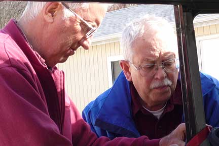 Dave Conrad and Terry Oberer with Terry Oberer's 1930 Model A Tudor