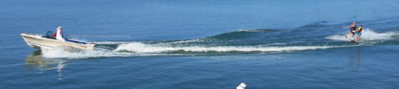 Water skiing behind Anderson's Century on Lauderdale Lake